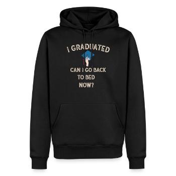 I Graduated Can I Go Back to Bed Now Finally - Men’s Premium Organic Hoodie - black - Front - Nico (187cm)
