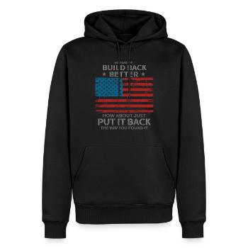 Au lieu de reconstruire - Sweat à capuche Premium bio Homme - noir - Devant - Nico (187cm)