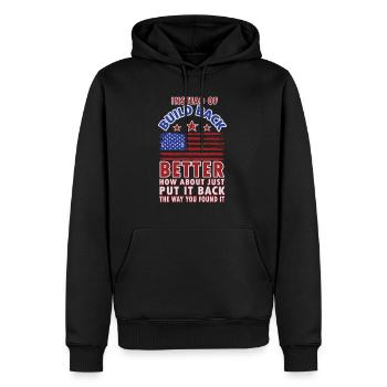 Au lieu de reconstruire - Sweat à capuche Premium bio Homme - noir - Devant - Nico (187cm)