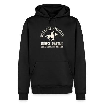 Weekend Forecast Horse Racing Chance of Drinking - Männer Premium Bio Hoodie - Schwarz - Vorne - Nico (187cm)