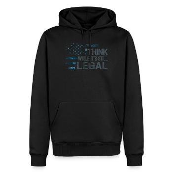 Think While Its Still Legal - Men’s Premium Organic Hoodie - black - Front - Nico (187cm)