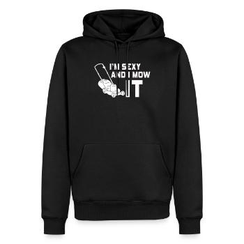 Je suis sexy et je le tonds Tondre la pelouse Jardinage Amoureux - Sweat à capuche Premium bio Homme - noir - Devant - Nico (187cm)