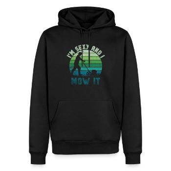 Je suis sexy et je le tonds Tondre la pelouse Jardinage Amoureux - Sweat à capuche Premium bio Homme - noir - Devant - Nico (187cm)