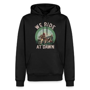 We Ride At Dawn Dad Lawn Mower Make Laugh Day Yard - Männer Premium Bio Hoodie - Schwarz - Vorne - Nico (187cm)