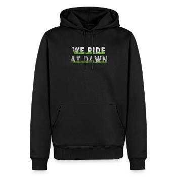 We Ride At Dawn Dad Lawn Mower Make Laugh Day Yard - Männer Premium Bio Hoodie - Schwarz - Vorne - Nico (187cm)
