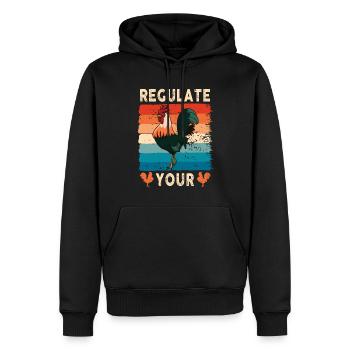 Regulate Your Cock Rooster Pro Choice Feminist - Männer Premium Bio Hoodie - Schwarz - Vorne - Nico (187cm)