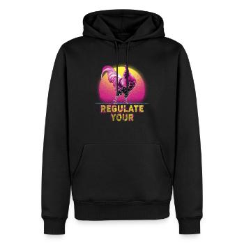 Regulate Your Cock Rooster Pro Choice Feminist - Männer Premium Bio Hoodie - Schwarz - Vorne - Nico (187cm)