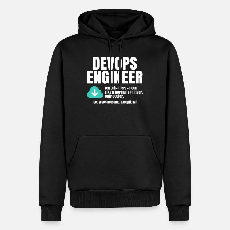 Ingénieur Devops - Sweat à capuche Premium bio Homme - noir