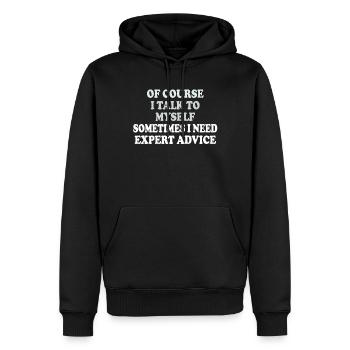 Bien sûr, je me parle parfois à moi-même - Sweat à capuche Premium bio Homme - noir - Devant - Nico (187cm)