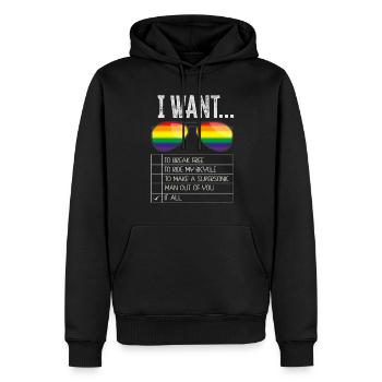 I Want To Break Free Ride My Bicycle - Männer Premium Bio Hoodie - Schwarz - Vorne - Nico (187cm)