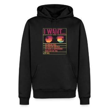 Je veux me libérer pour faire du vélo - Sweat à capuche Premium bio Homme - noir - Devant - Nico (187cm)