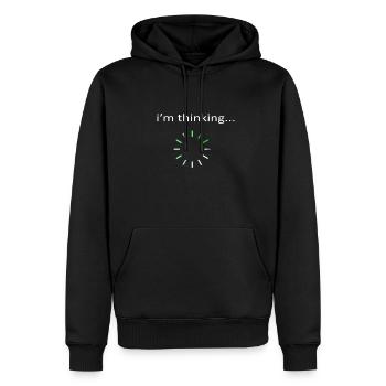 I'm Thinking Stand By, I'm Processing This - Men’s Premium Organic Hoodie - black - Front - Nico (187cm)
