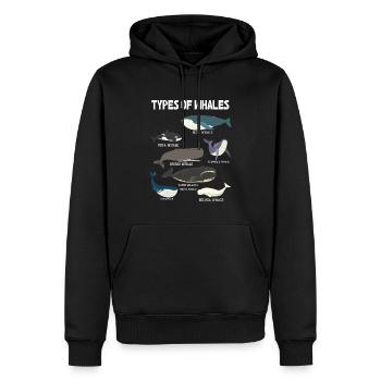 Types de baleines Whale Lovers Whales Espèces de baleines - Sweat à capuche Premium bio Homme - noir - Devant - Nico (187cm)