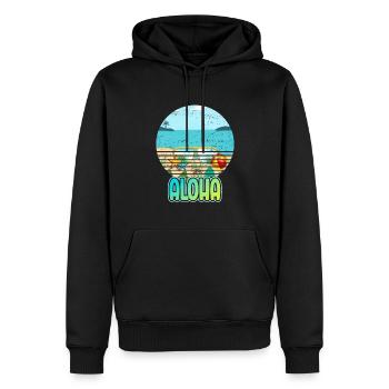 Aloha Beaches Tropical Hawaiian Summer Island - Männer Premium Bio Hoodie - Schwarz - Vorne - Nico (187cm)