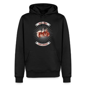 Die Linke zum Gruß - Motorrad Shirt - Männer Premium Bio Hoodie - Schwarz - Vorne - Nico (187cm)