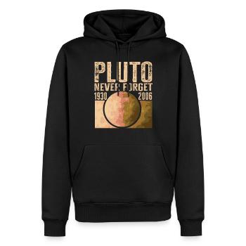 Never Forget Pluto Design Retro Style Funny Space - Männer Premium Bio Hoodie - Schwarz - Vorne - Nico (187cm)