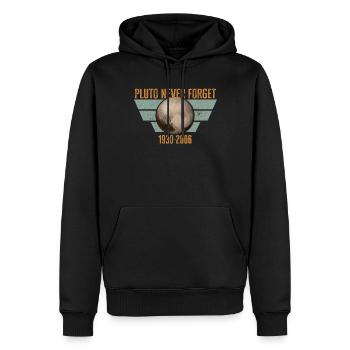 Never Forget Pluto Design Retro Style Funny Space - Männer Premium Bio Hoodie - Schwarz - Vorne - Nico (187cm)