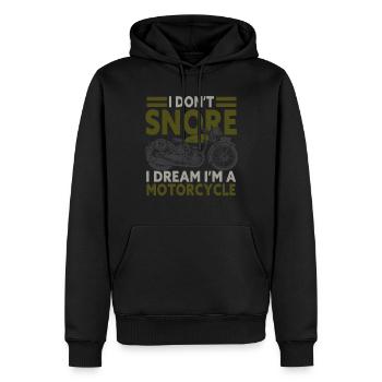 I Don't Snore I Dream I'm A Motorcycle - Männer Premium Bio Hoodie - Schwarz - Vorne - Nico (187cm)