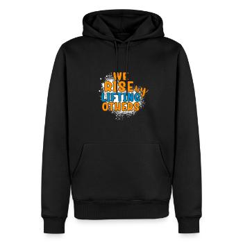 We Rise By Lifting Others Inspirational Quote - Männer Premium Bio Hoodie - Schwarz - Vorne - Nico (187cm)