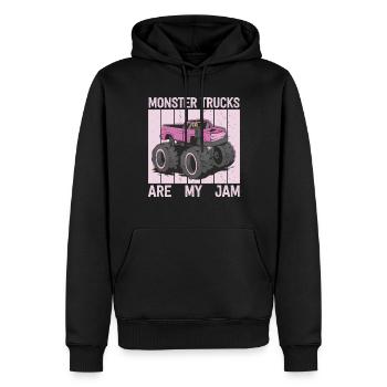 Les Monster Trucks sont ma jam vintage rétro - Sweat à capuche Premium bio Homme - noir - Devant - Nico (187cm)