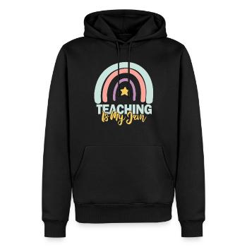 Enseigner est mon appréciation de l’enseignant de l’école Jam - Sweat à capuche Premium bio Homme - noir - Devant - Nico (187cm)
