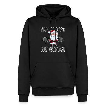No Lifts No Gifts Christmas Gym Ugly Santa - Männer Premium Bio Hoodie - Schwarz - Vorne - Nico (187cm)