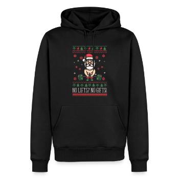 No Lifts No Gifts Christmas Gym Ugly Santa - Männer Premium Bio Hoodie - Schwarz - Vorne - Nico (187cm)