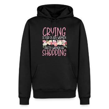 Jolies femmes vont faire du shopping Forte Maman Maman Maman - Sweat à capuche Premium bio Homme - noir - Devant - Nico (187cm)