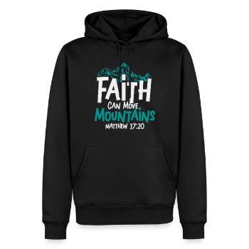 Christian Faith Can Move Mountains Jesus Christ - Männer Premium Bio Hoodie - Schwarz - Vorne - Nico (187cm)