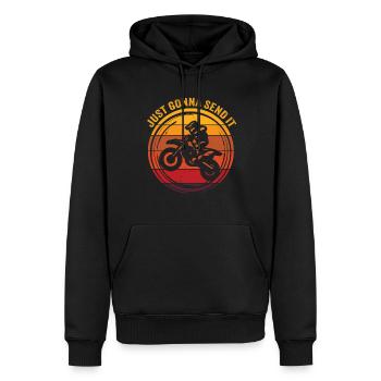 Just Gonna Send It American Flag Motocross - Männer Premium Bio Hoodie - Schwarz - Vorne - Nico (187cm)