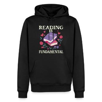 La lecture est fondamentale - Sweat à capuche Premium bio Homme - noir - Devant - Nico (187cm)