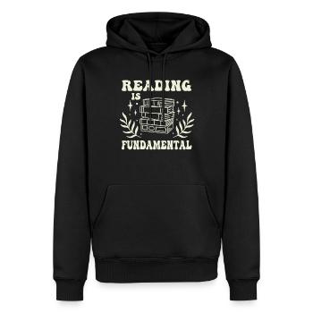 La lecture est fondamentale - Sweat à capuche Premium bio Homme - noir - Devant - Nico (187cm)