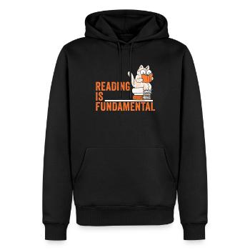 La lecture est fondamentale - Sweat à capuche Premium bio Homme - noir - Devant - Nico (187cm)