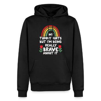 My Tummy Hurts But I'm Being Really Brave About It - Men’s Premium Organic Hoodie - black - Front - Nico (187cm)