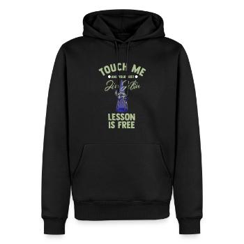 Touchez-moi et votre première leçon de Jiu Jitsu est gratuite - Sweat à capuche Premium bio Homme - noir - Devant - Nico (187cm)