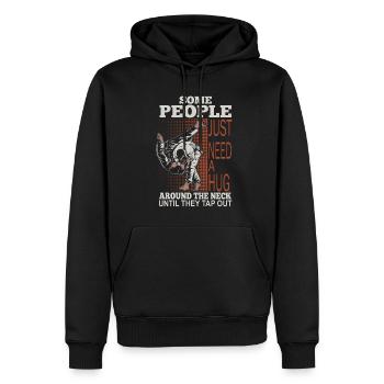 Some People Just Need A Hug Cage Fighter - Men’s Premium Organic Hoodie - black - Front - Nico (187cm)
