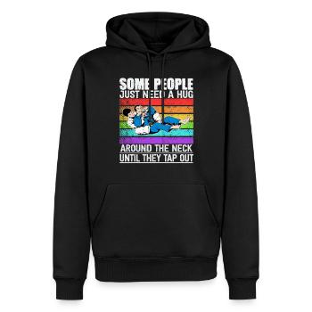 Some People Just Need A Hug Cage Fighter - Men’s Premium Organic Hoodie - black - Front - Nico (187cm)