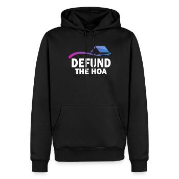 Defund The HOA - Sweat à capuche Premium bio Homme - noir - Devant - Nico (187cm)