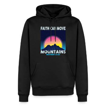 La foi chrétienne peut déplacer des montagnes Jésus-Christ - Sweat à capuche Premium bio Homme - noir - Devant - Nico (187cm)