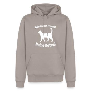 Bester Freund Katze - Männer Premium Bio Hoodie - Taupe - Vorne - Nico (187cm)