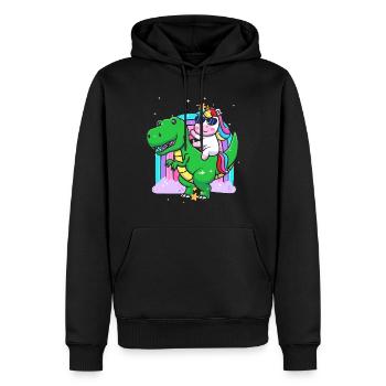 Dabbing Licorne Riding T Rex Garçons Filles Halloween - Sweat à capuche Premium bio Homme - noir - Devant - Nico (187cm)