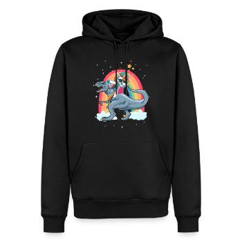 Dabbing Einhorn Reiten T Rex Jungen Mädchen Halloween - Männer Premium Bio Hoodie - Schwarz - Vorne - Nico (187cm)