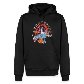 Dabbing Licorne Riding T Rex Garçons Filles Halloween - Sweat à capuche Premium bio Homme - noir - Devant - Nico (187cm)