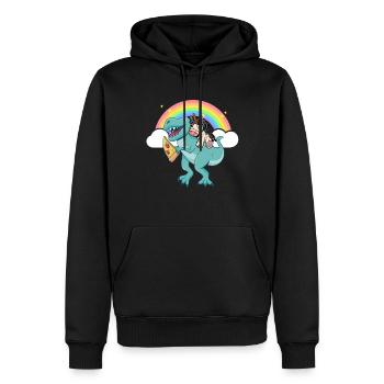 Dabbing Licorne Riding T Rex Garçons Filles Halloween - Sweat à capuche Premium bio Homme - noir - Devant - Nico (187cm)