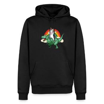 Dabbing Licorne Riding T Rex Garçons Filles Halloween - Sweat à capuche Premium bio Homme - noir - Devant - Nico (187cm)