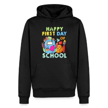 Frohen ersten Schultag - Männer Premium Bio Hoodie - Schwarz - Vorne - Nico (187cm)