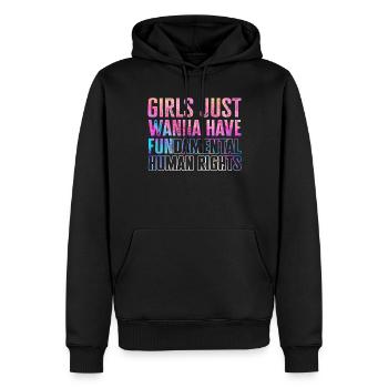 Les filles veulent juste avoir des droits humains fondamentaux - Sweat à capuche Premium bio Homme - noir - Devant - Nico (187cm)