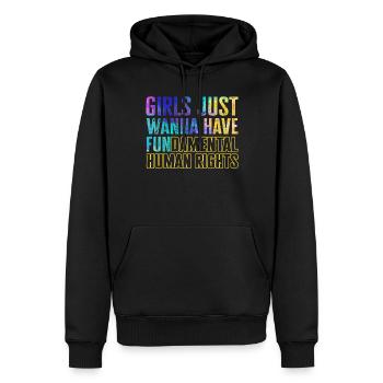 Les filles veulent juste avoir des droits humains fondamentaux - Sweat à capuche Premium bio Homme - noir - Devant - Nico (187cm)