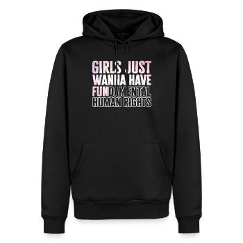 Girls Just Wanna Have Fundamental Human Rights - Männer Premium Bio Hoodie - Schwarz - Vorne - Nico (187cm)