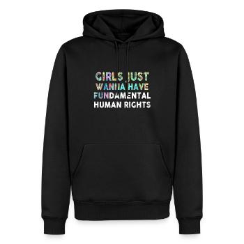 Les filles veulent juste avoir des droits humains fondamentaux - Sweat à capuche Premium bio Homme - noir - Devant - Nico (187cm)